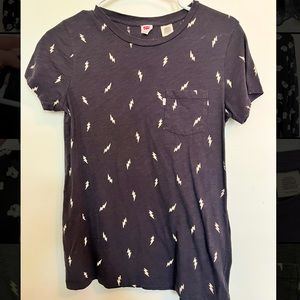 Dark Grey Levi T-shirt with Lighting Bolts